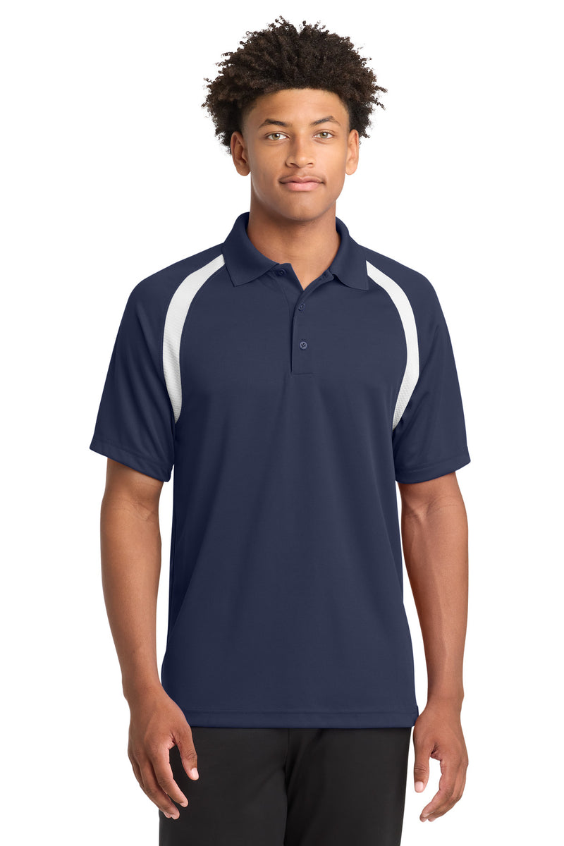 Sport-Tek Dry Zone Colorblock Raglan Polo - True Navy/ White