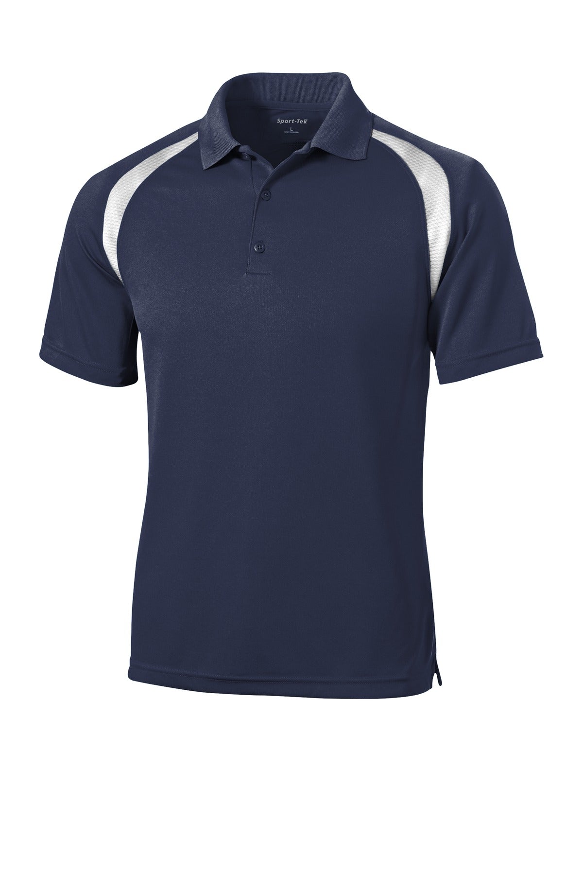 Sport-Tek Dry Zone Colorblock Raglan Polo - True Navy/ White