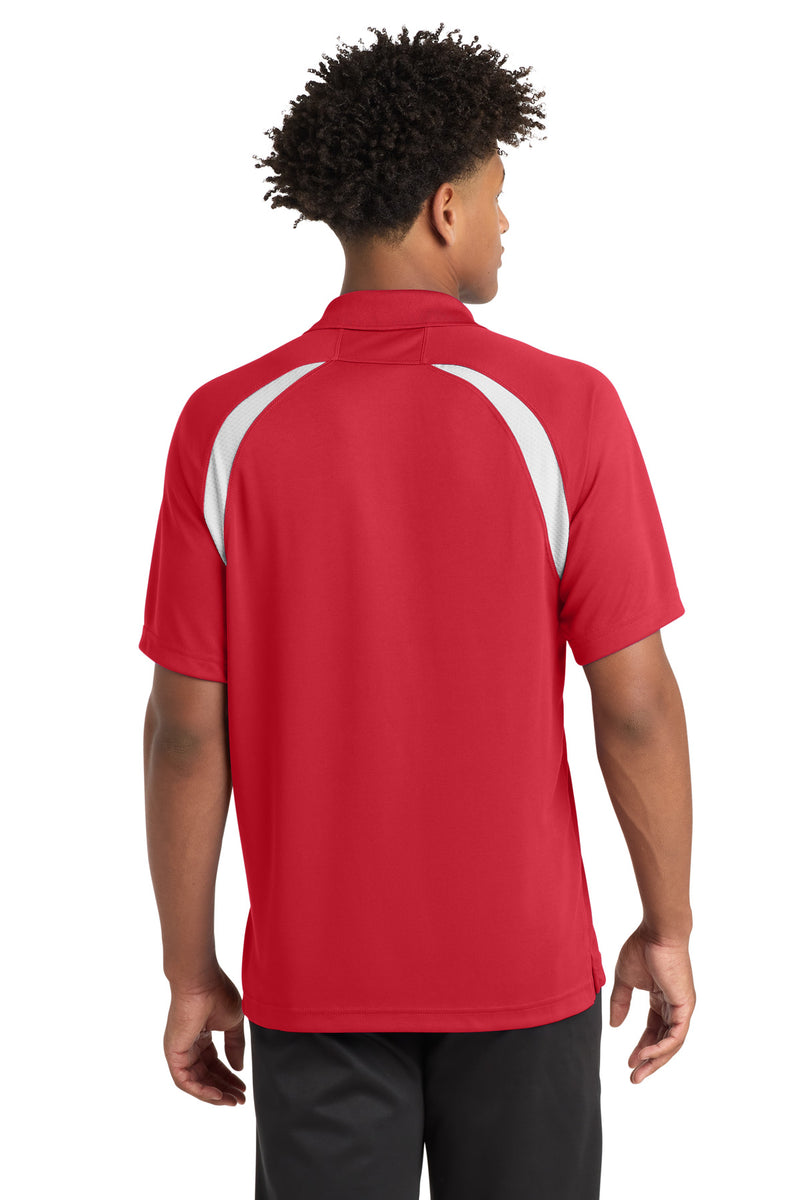 Sport-Tek Dry Zone Colorblock Raglan Polo - True Red/ White