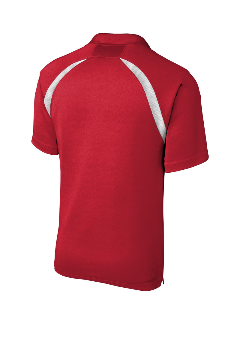 Sport-Tek Dry Zone Colorblock Raglan Polo - True Red/ White