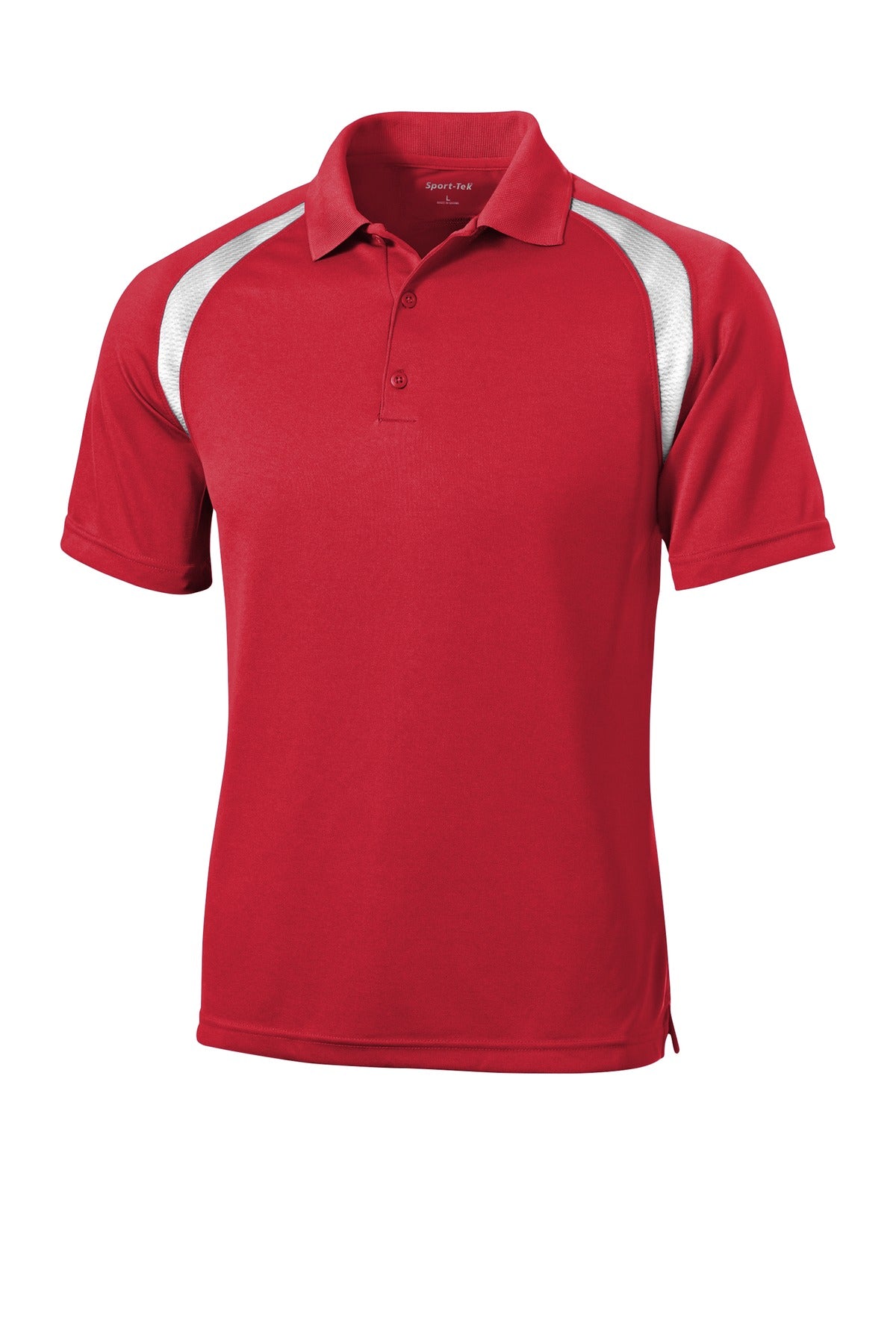 Sport-Tek Dry Zone Colorblock Raglan Polo - True Red/ White