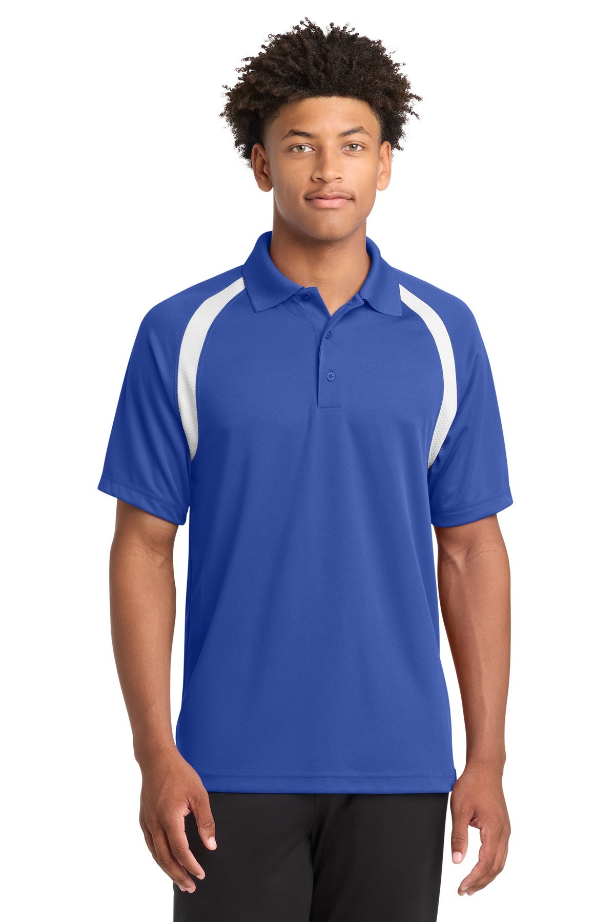 Sport-Tek Dry Zone Colorblock Raglan Polo - True Royal/ White