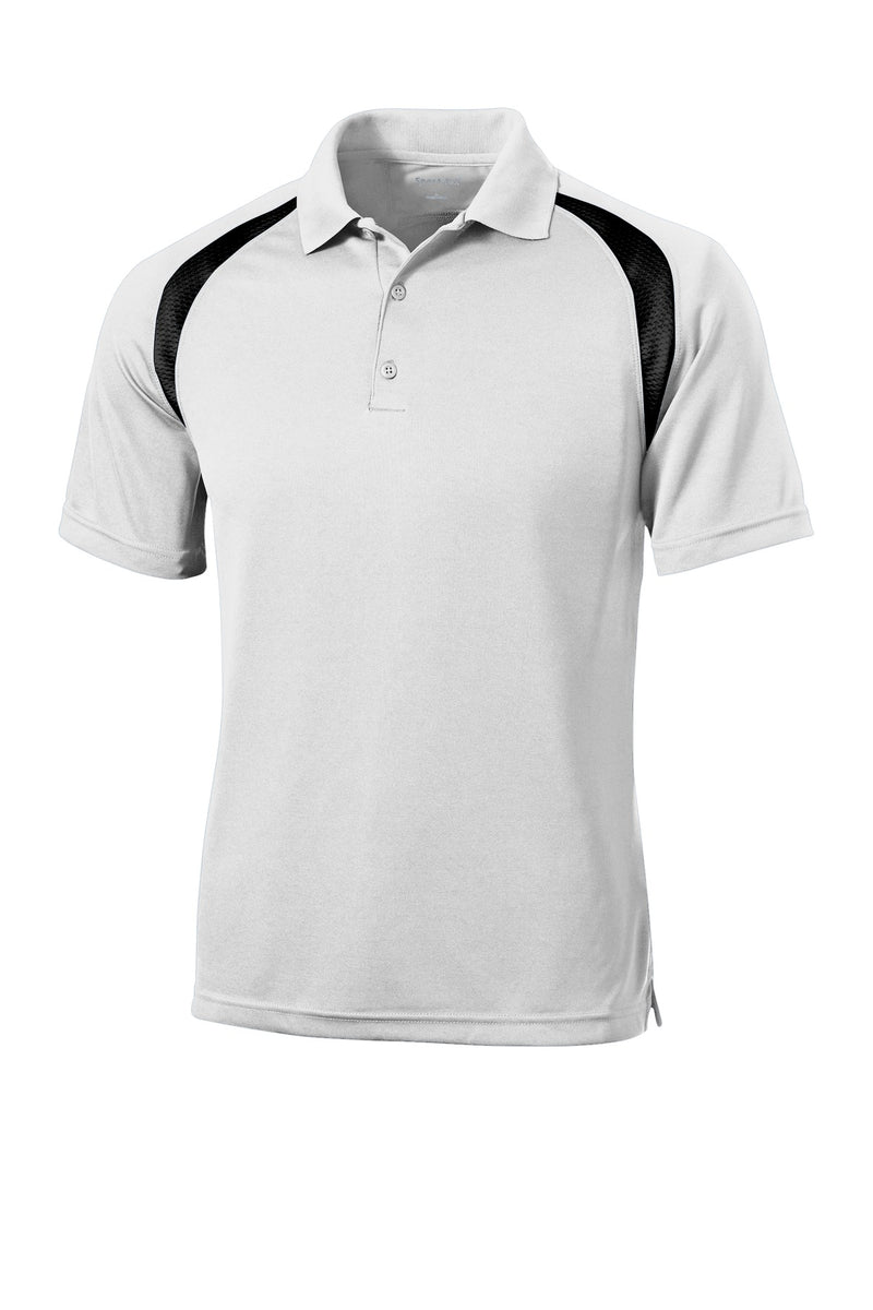 Sport-Tek Dry Zone Colorblock Raglan Polo - White/ Black