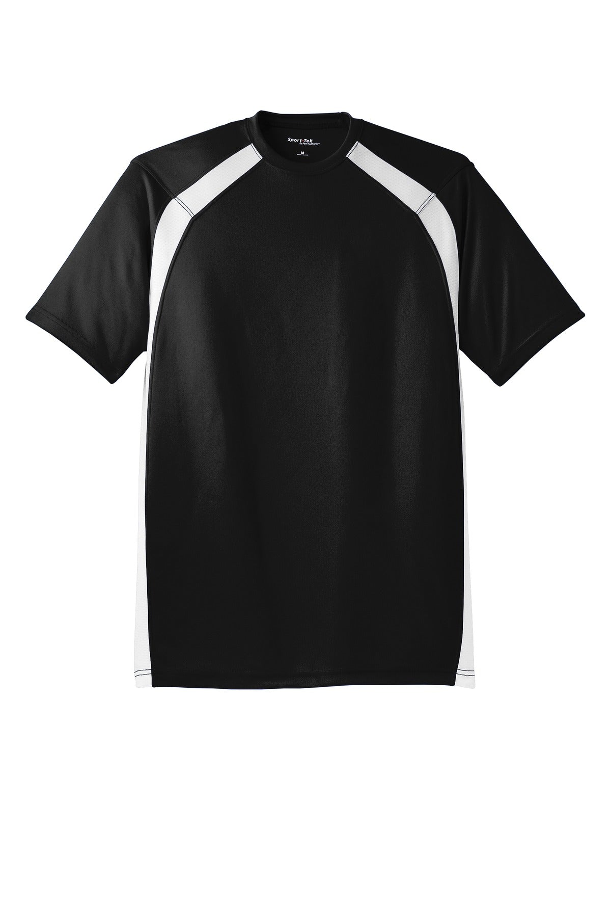 Sport-Tek Dry Zone Colorblock Crew - Black/ White