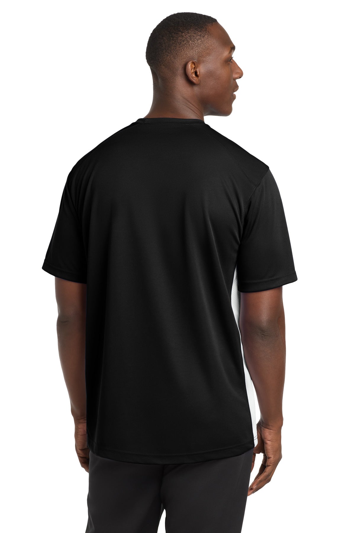 Sport-Tek Dry Zone Colorblock Crew - Black/ White