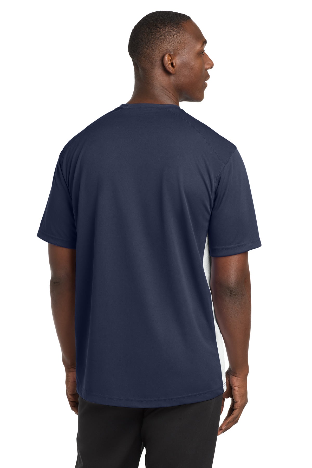 Sport-Tek Dry Zone Colorblock Crew - True Navy/ White