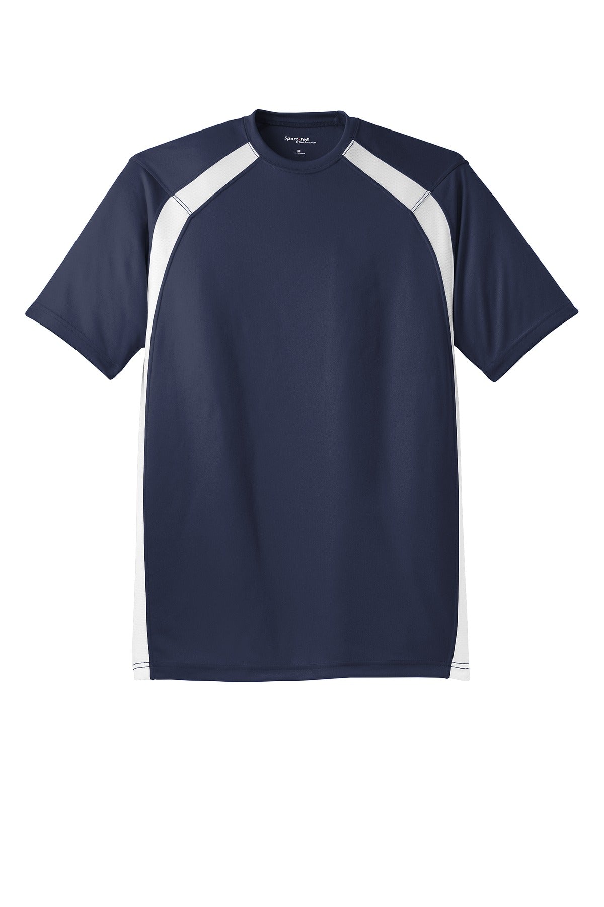 Sport-Tek Dry Zone Colorblock Crew - True Navy/ White