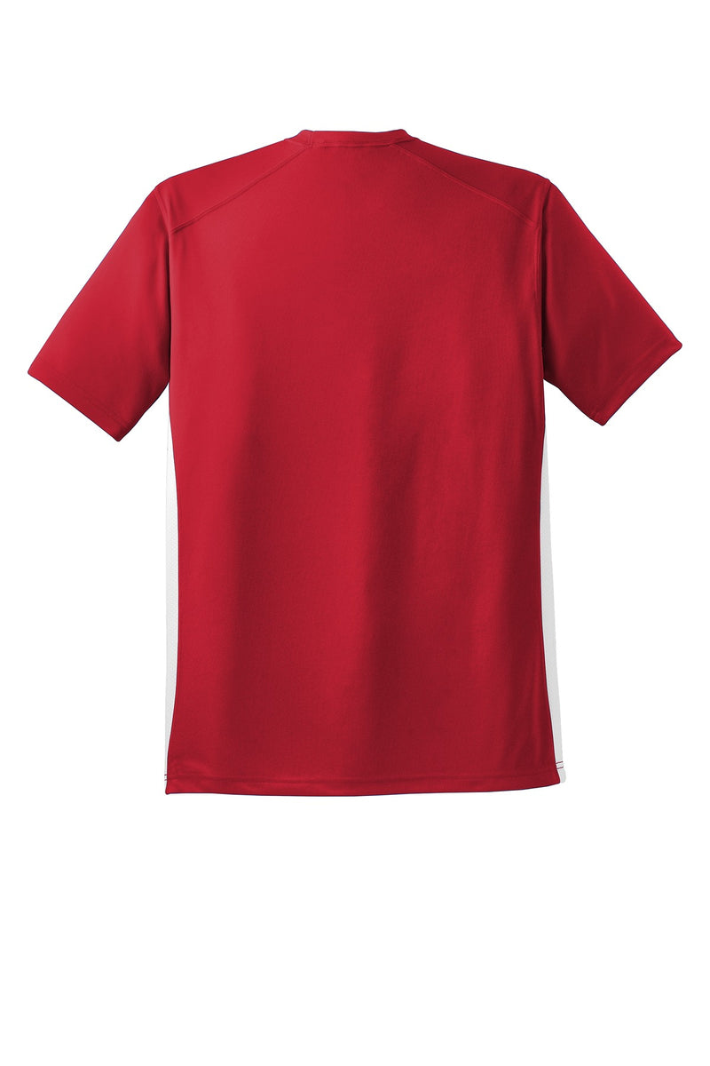 Sport-Tek Dry Zone Colorblock Crew - True Red/ White