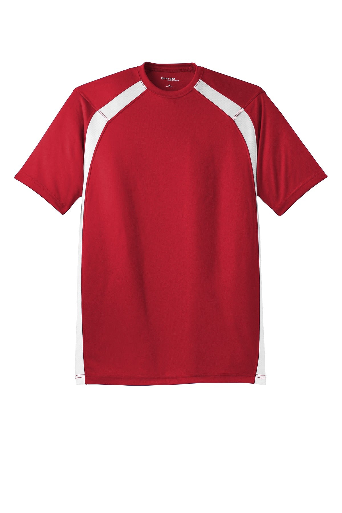 Sport-Tek Dry Zone Colorblock Crew - True Red/ White