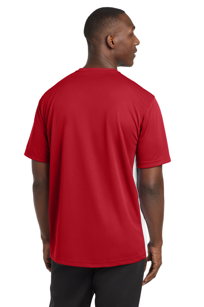 Sport-Tek Dry Zone Colorblock Crew - True Red/ White