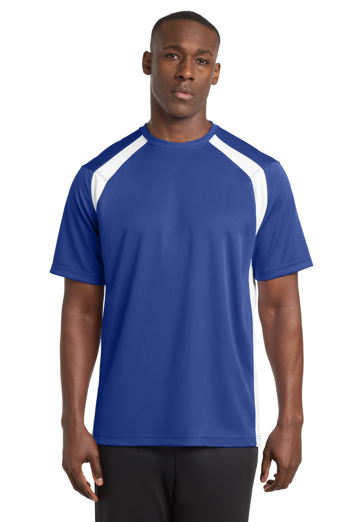 Sport-Tek Dry Zone Colorblock Crew - True Royal/ White