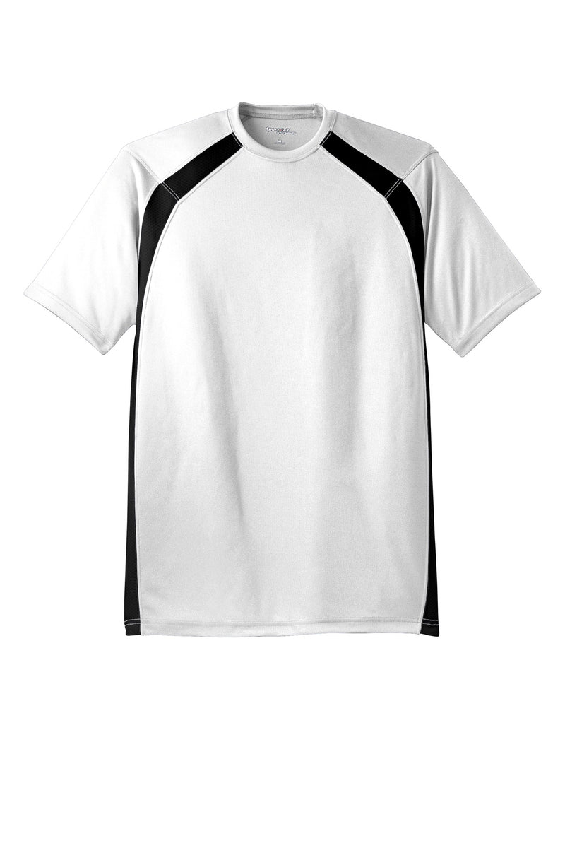 Sport-Tek Dry Zone Colorblock Crew - White/ Black
