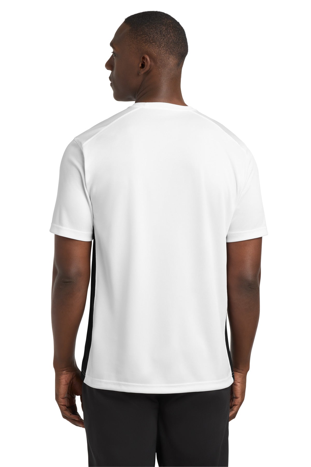 Sport-Tek Dry Zone Colorblock Crew - White/ Black
