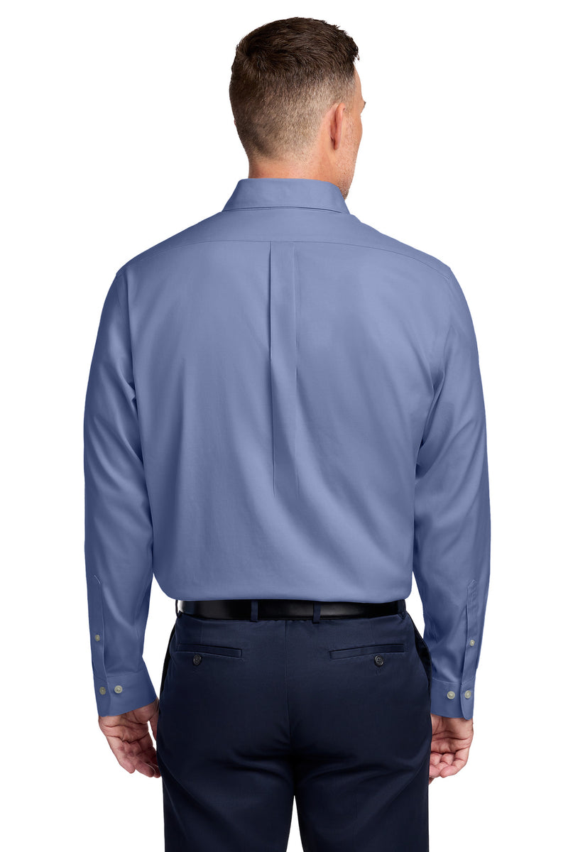 Brooks Brothers Tall Wrinkle-Free Stretch Pinpoint Shirt - Cobalt Blue