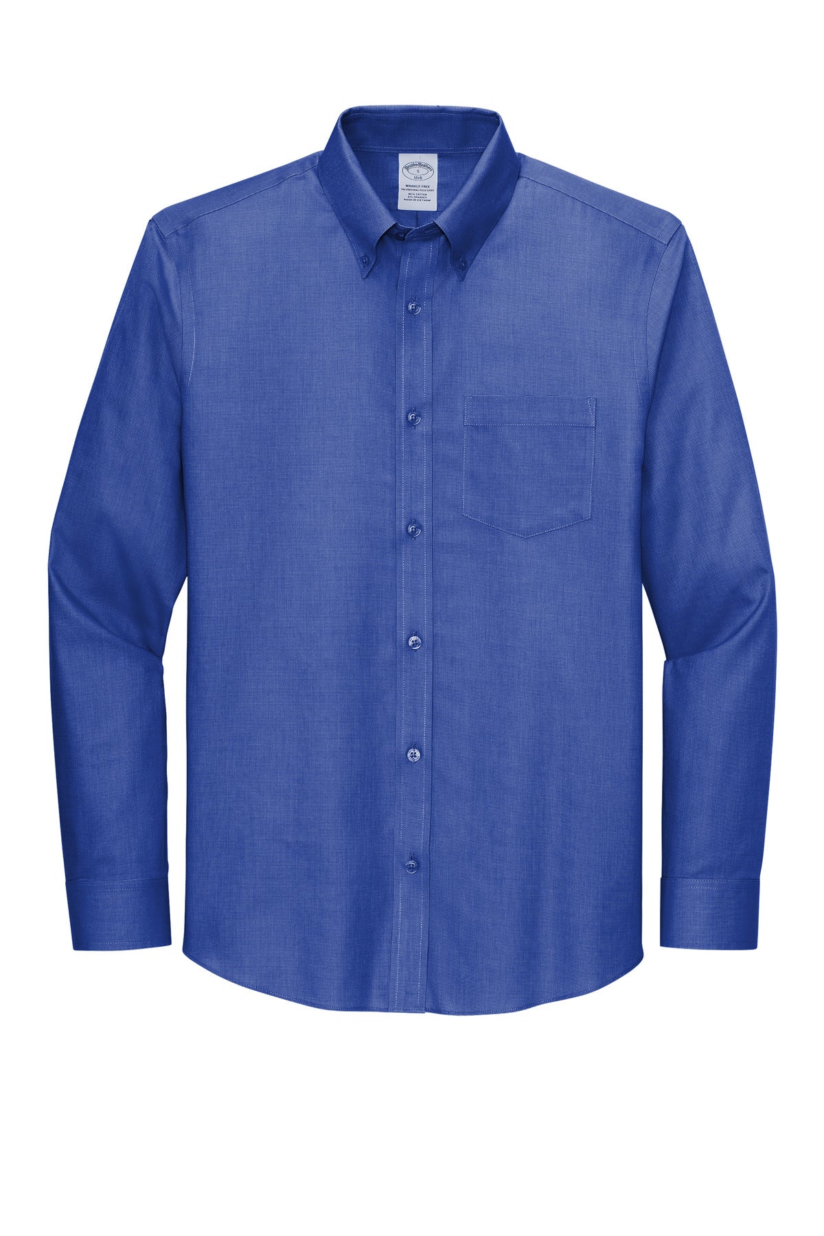 Brooks Brothers Tall Wrinkle-Free Stretch Nailhead Shirt - Cobalt Blue
