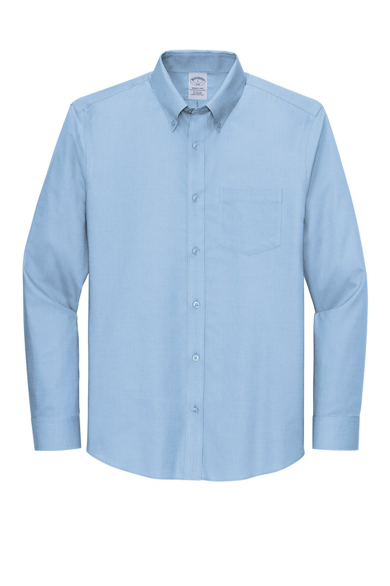 Brooks Brothers Tall Wrinkle-Free Stretch Nailhead Shirt - Newport Blue