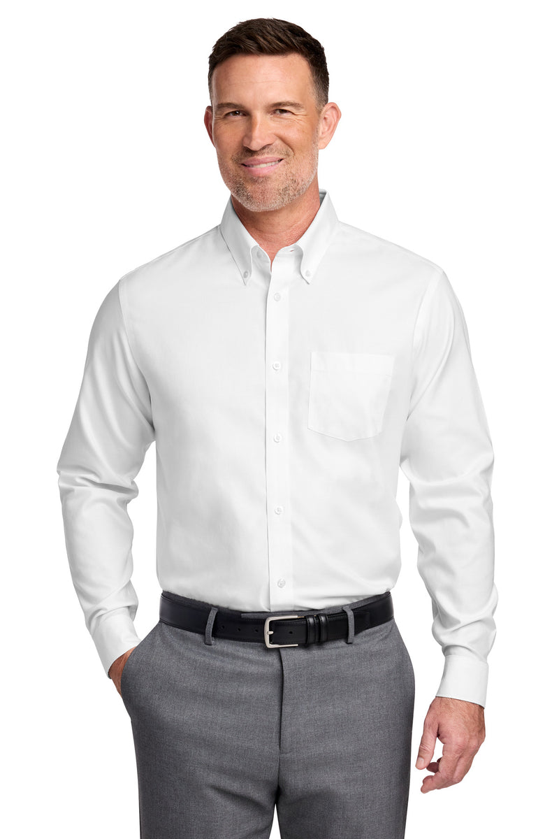 Brooks Brothers Tall Wrinkle-Free Stretch Nailhead Shirt - White