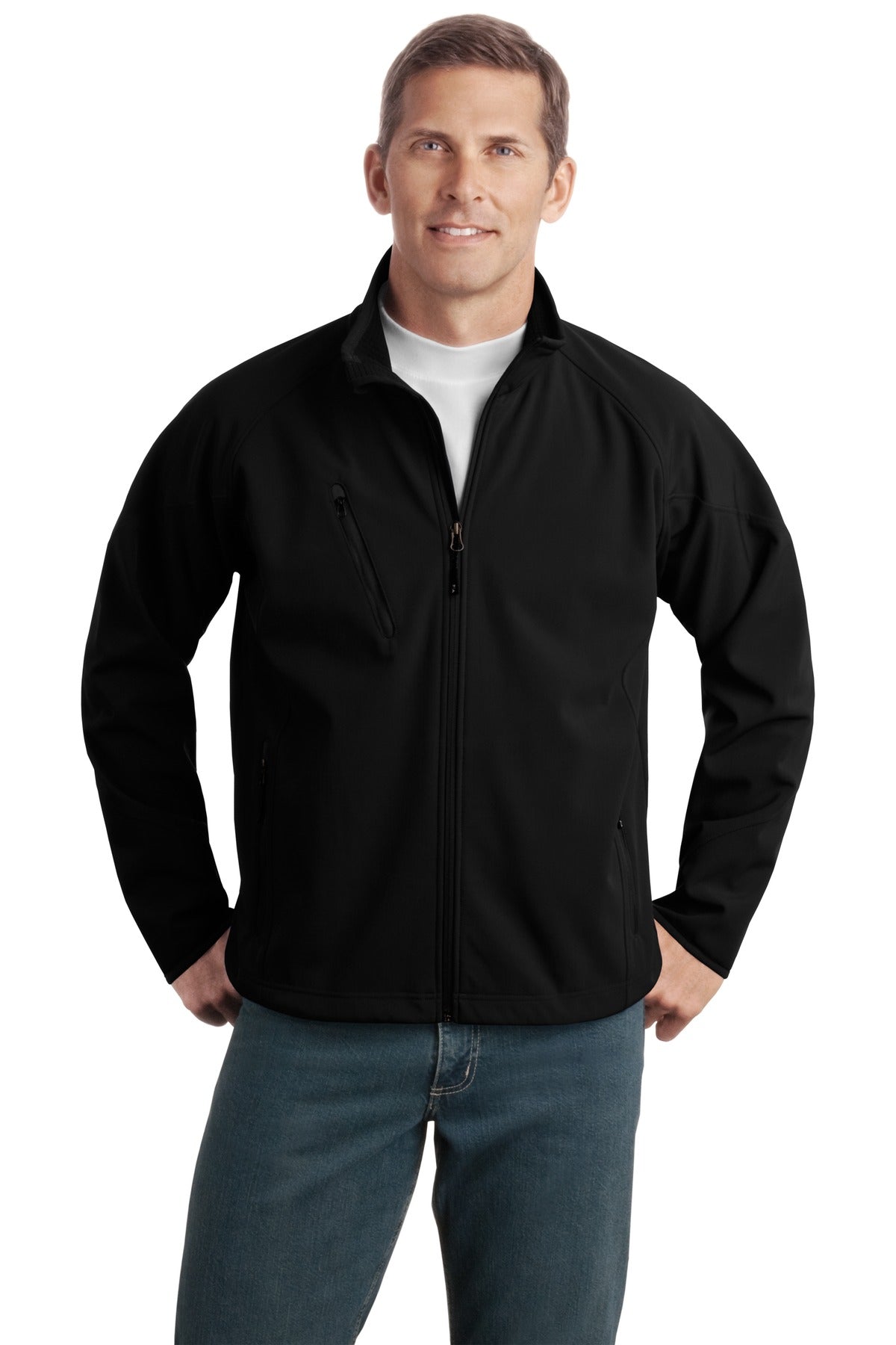 Port Authority Tall Textured Soft Shell Jacket - Black