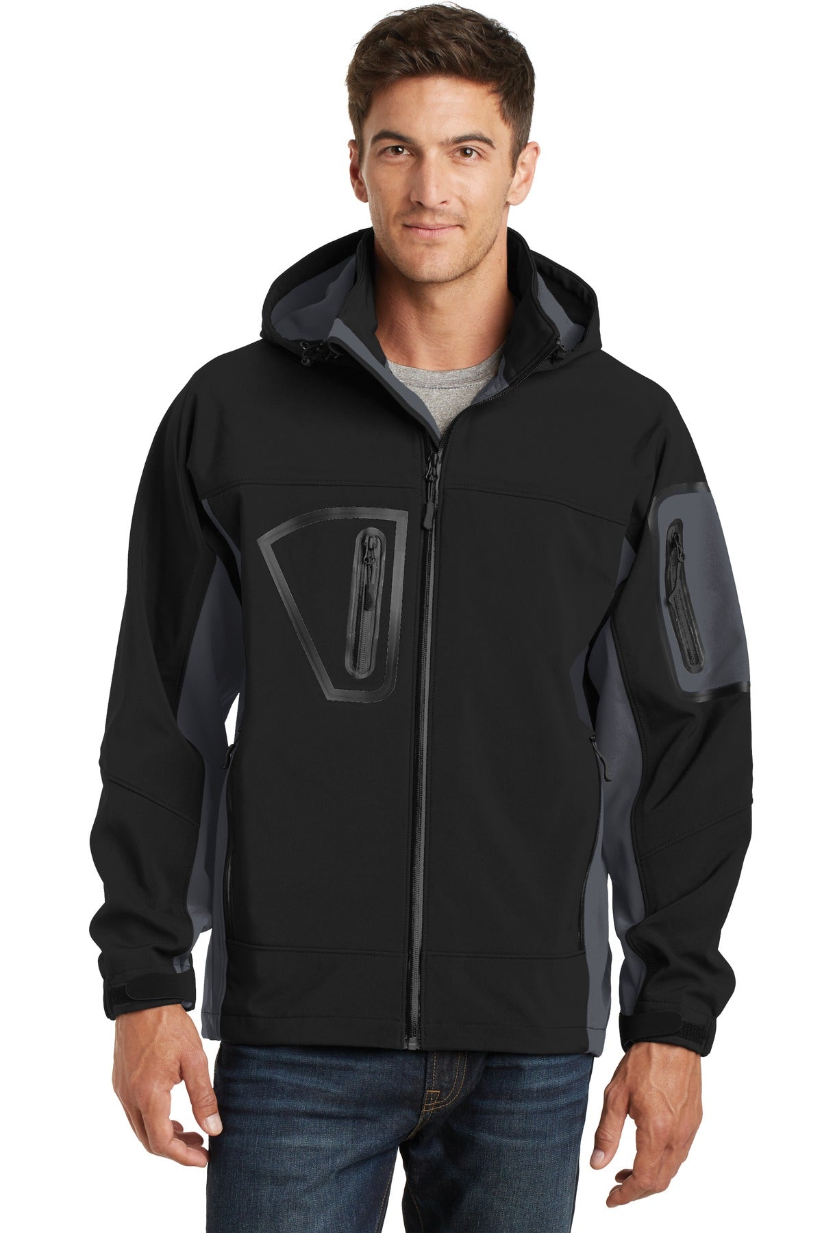 Port Authority Tall Waterproof Soft Shell Jacket - Black/ Graphite