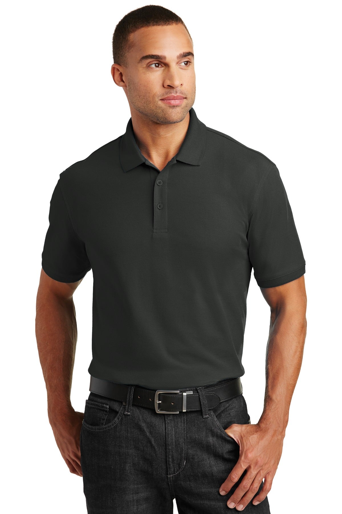 Port Authority Tall Core Classic Pique Polo - Deep Black