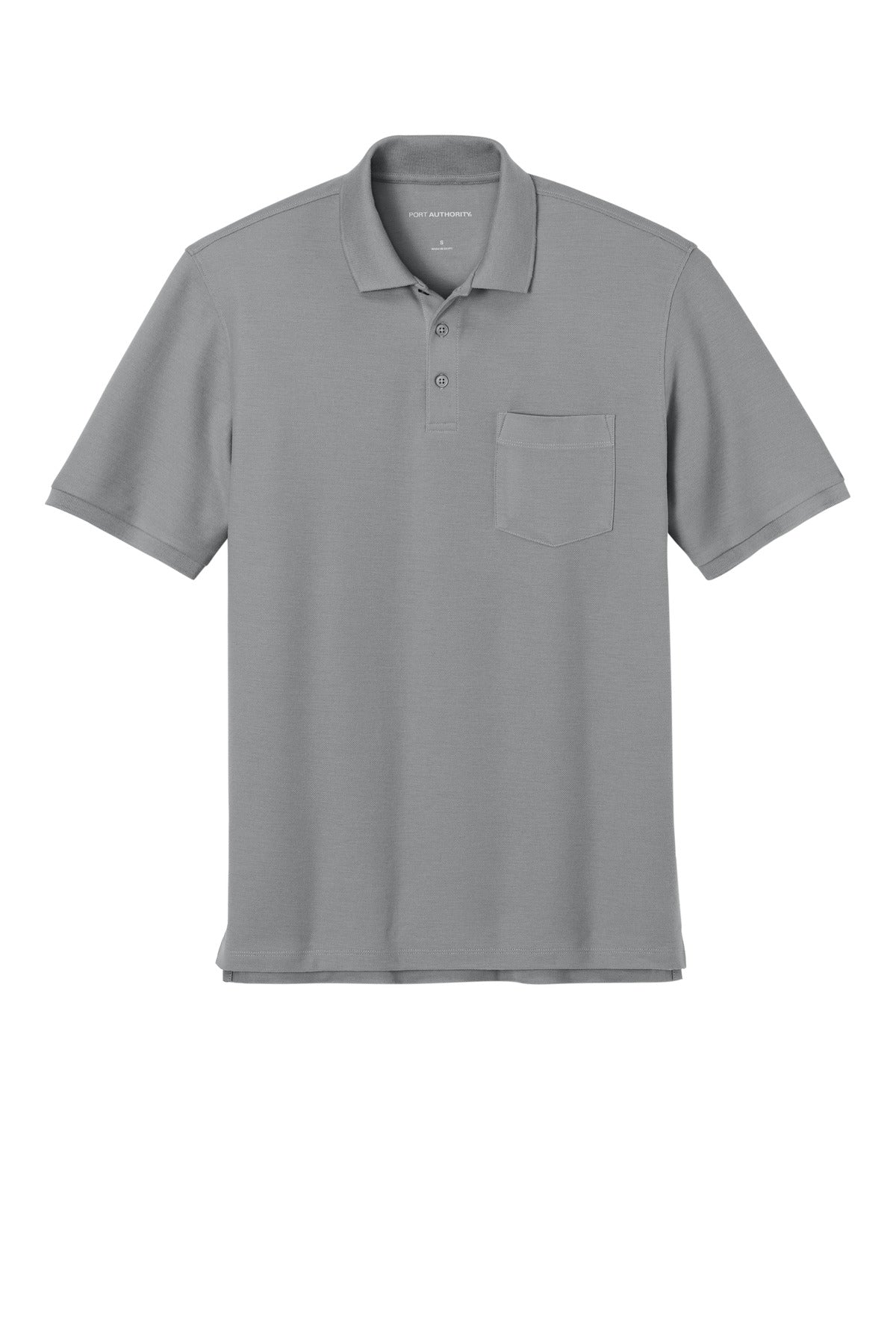 Port Authority Tall Wearever Signature Pique Pocket Polo - Gusty Grey