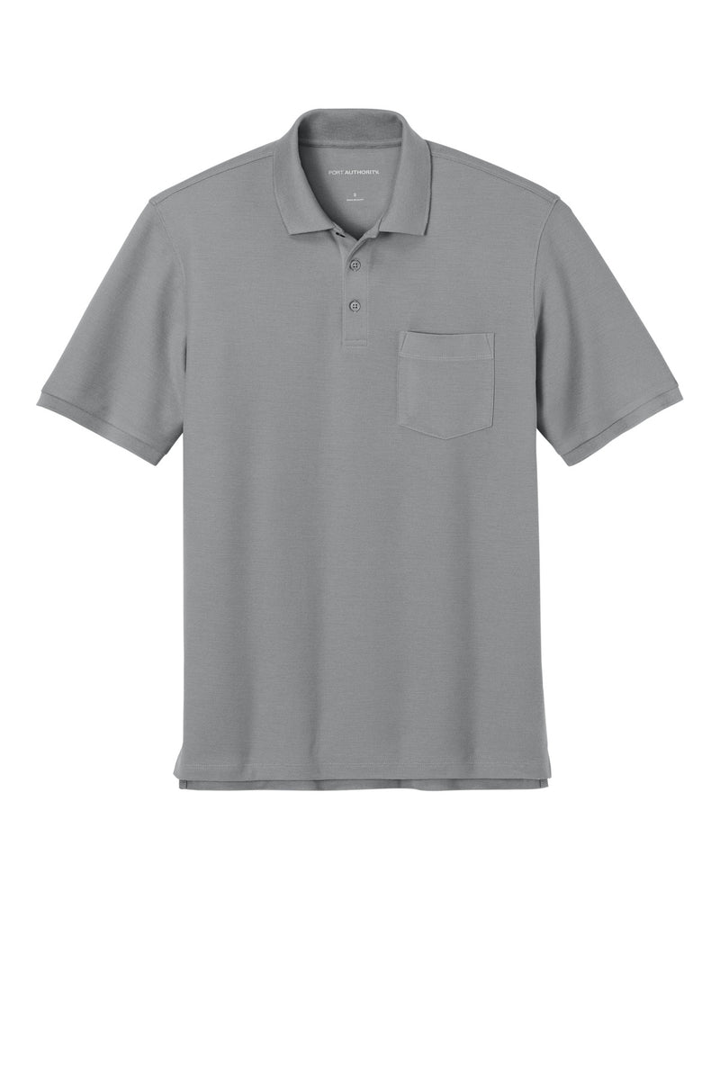 Port Authority Tall Wearever Signature Pique Pocket Polo - Gusty Grey