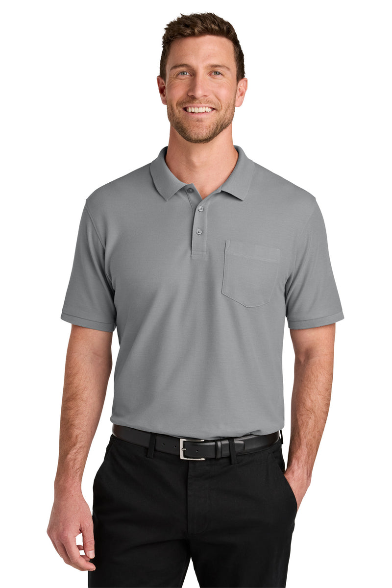 Port Authority Tall Wearever Signature Pique Pocket Polo - Gusty Grey