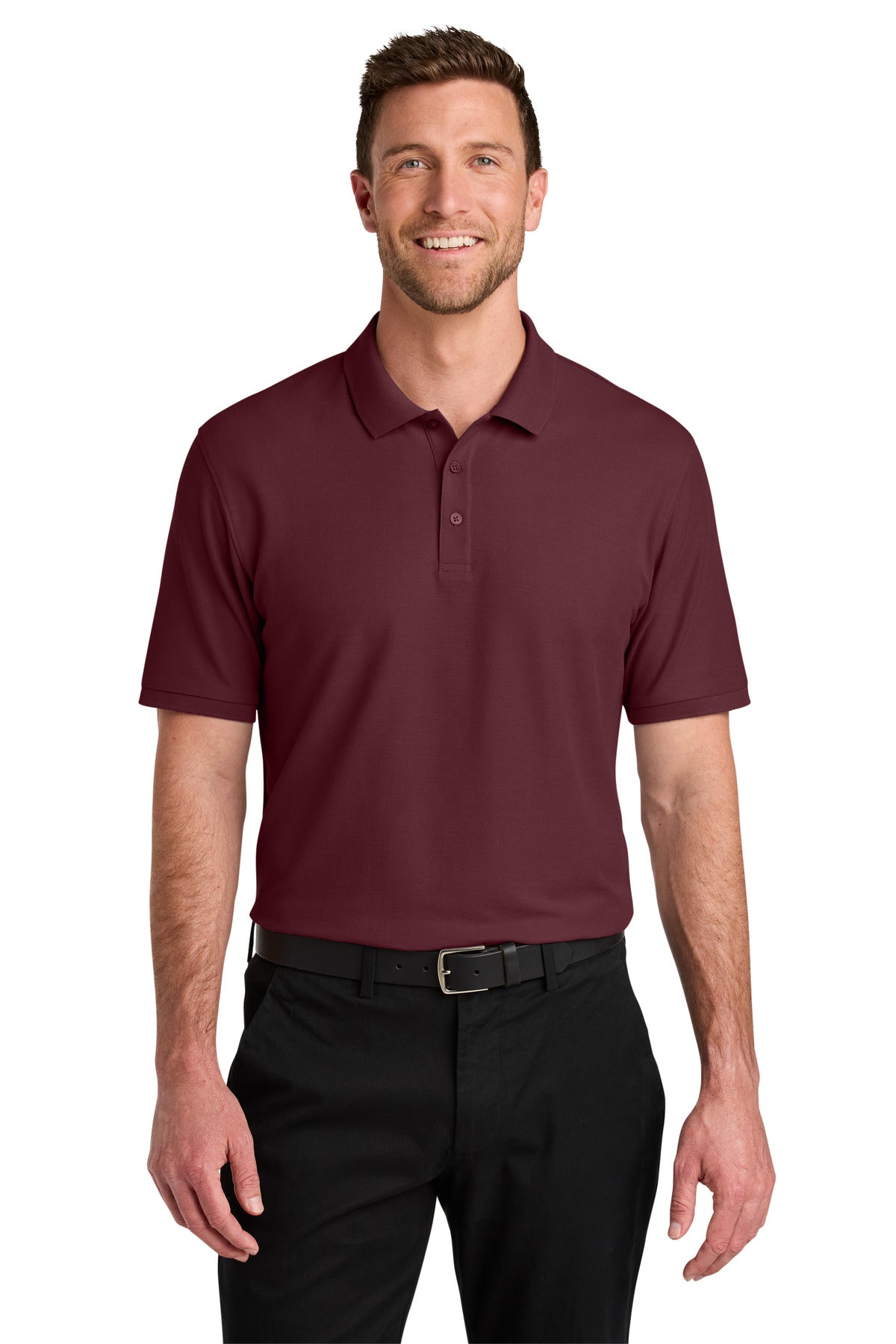 Port Authority Tall Wearever Signature Pique Polo - Burgundy