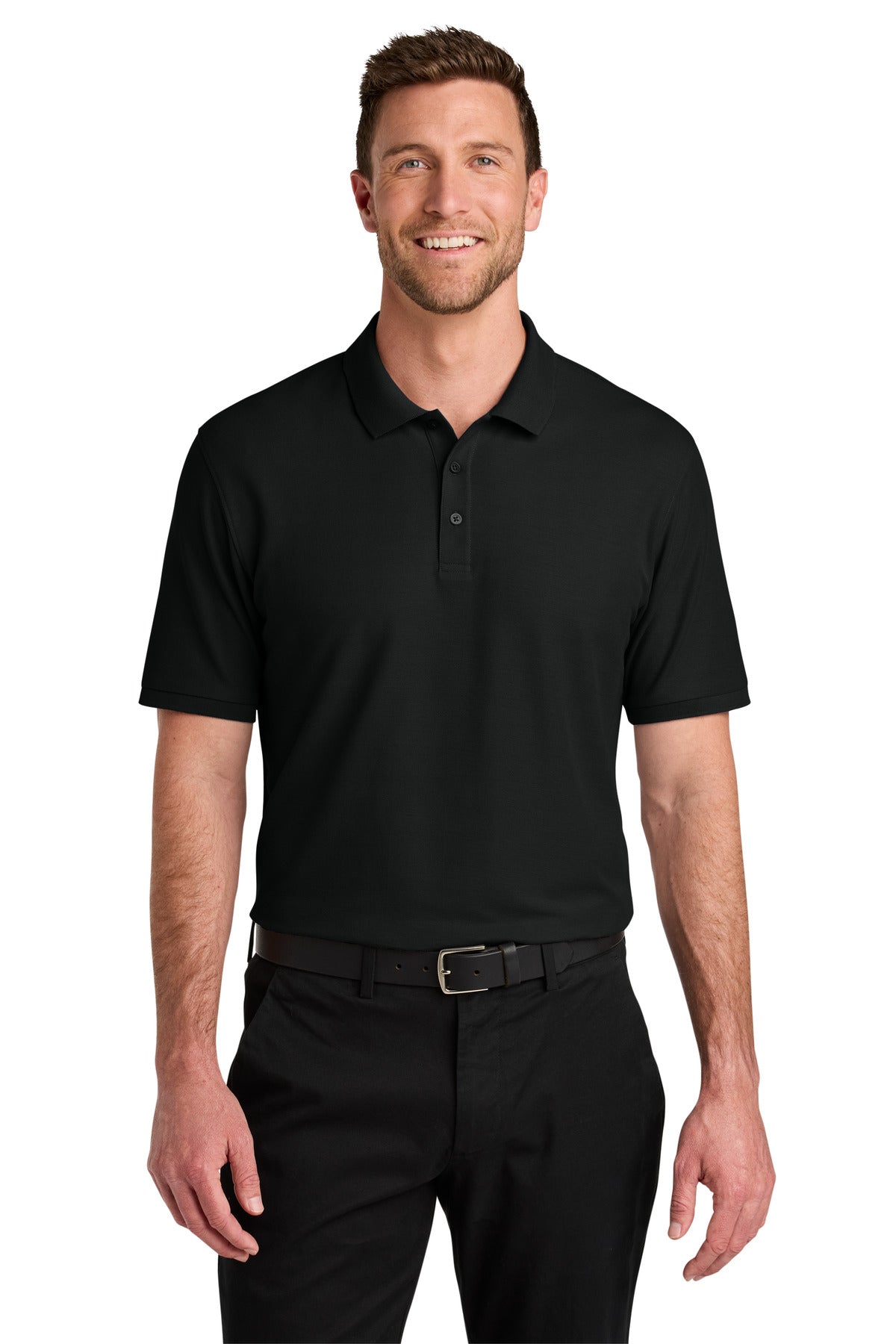 Port Authority Tall Wearever Signature Pique Polo - Deep Black
