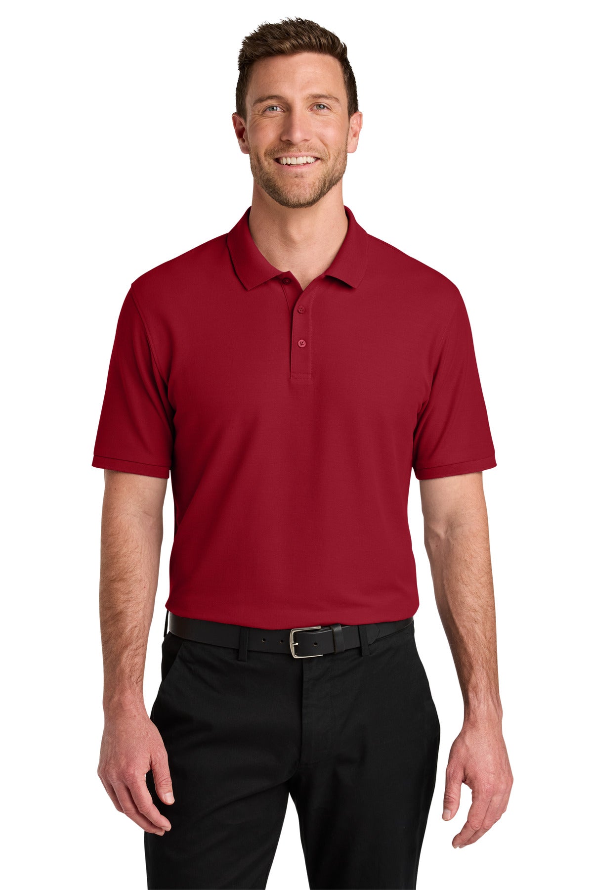 Port Authority Tall Wearever Signature Pique Polo - Rich Red