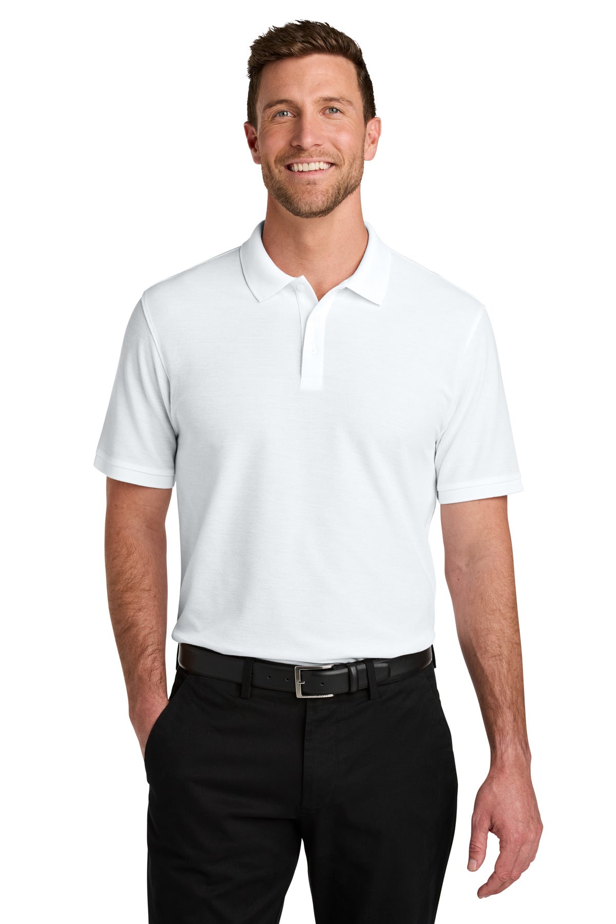 Port Authority Tall Wearever Signature Pique Polo - White