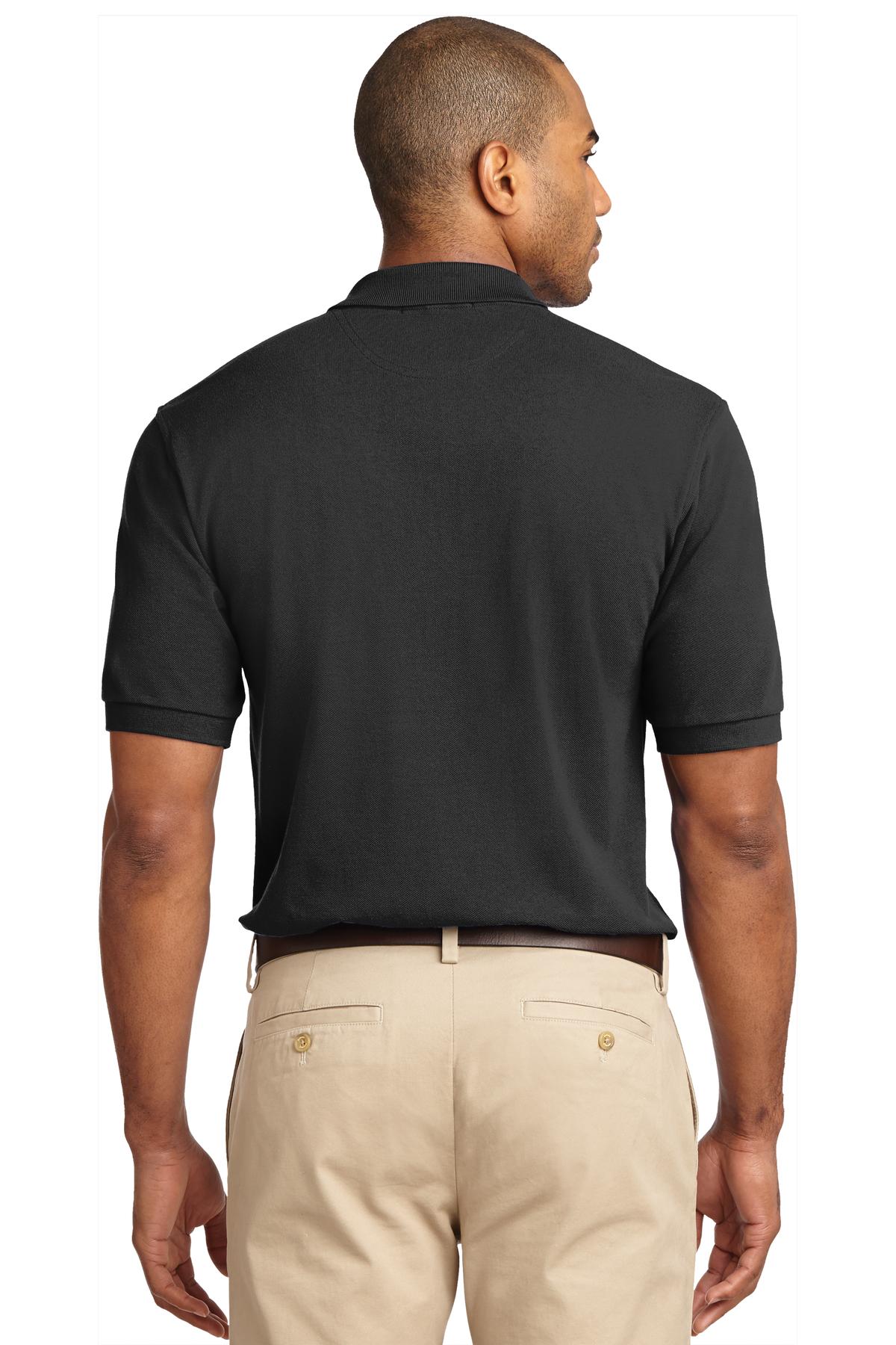 Port Authority Tall Heavyweight Cotton Pique Polo - Black
