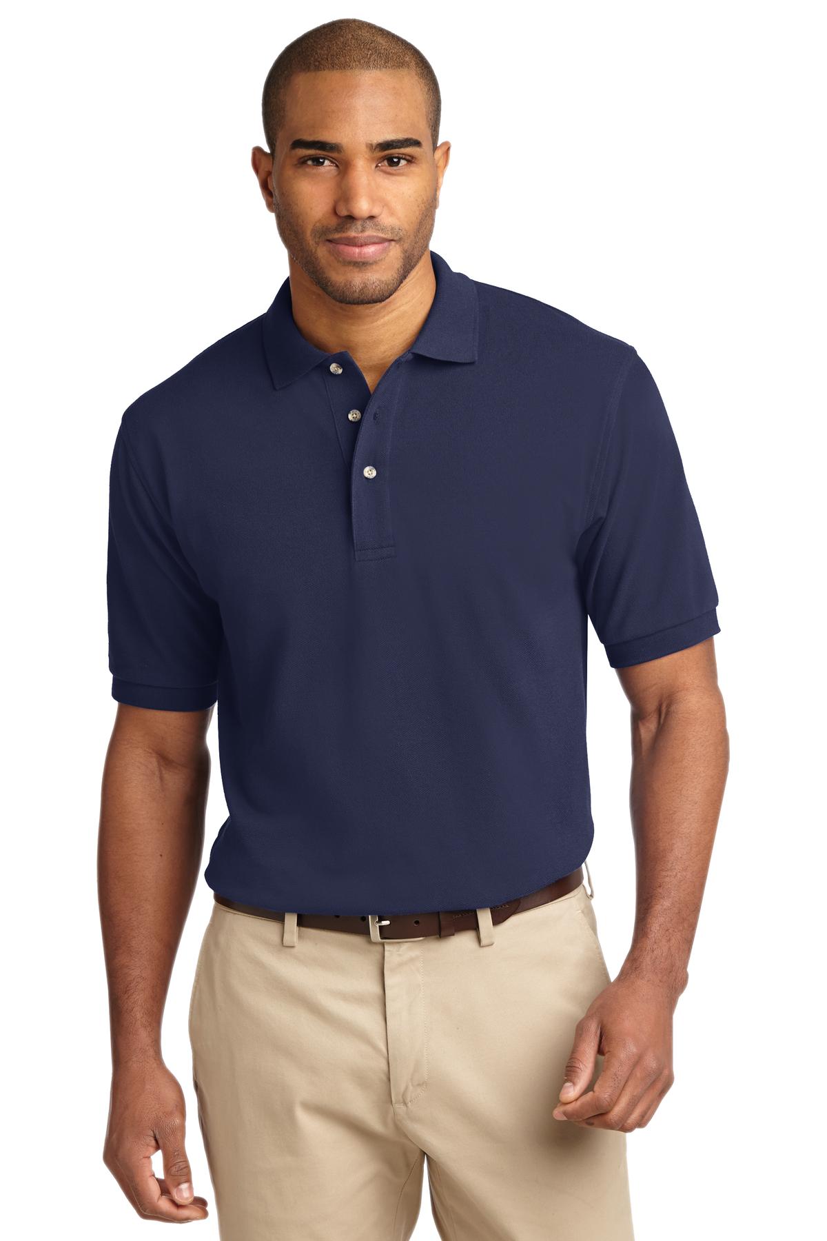 Port Authority Tall Heavyweight Cotton Pique Polo - Navy