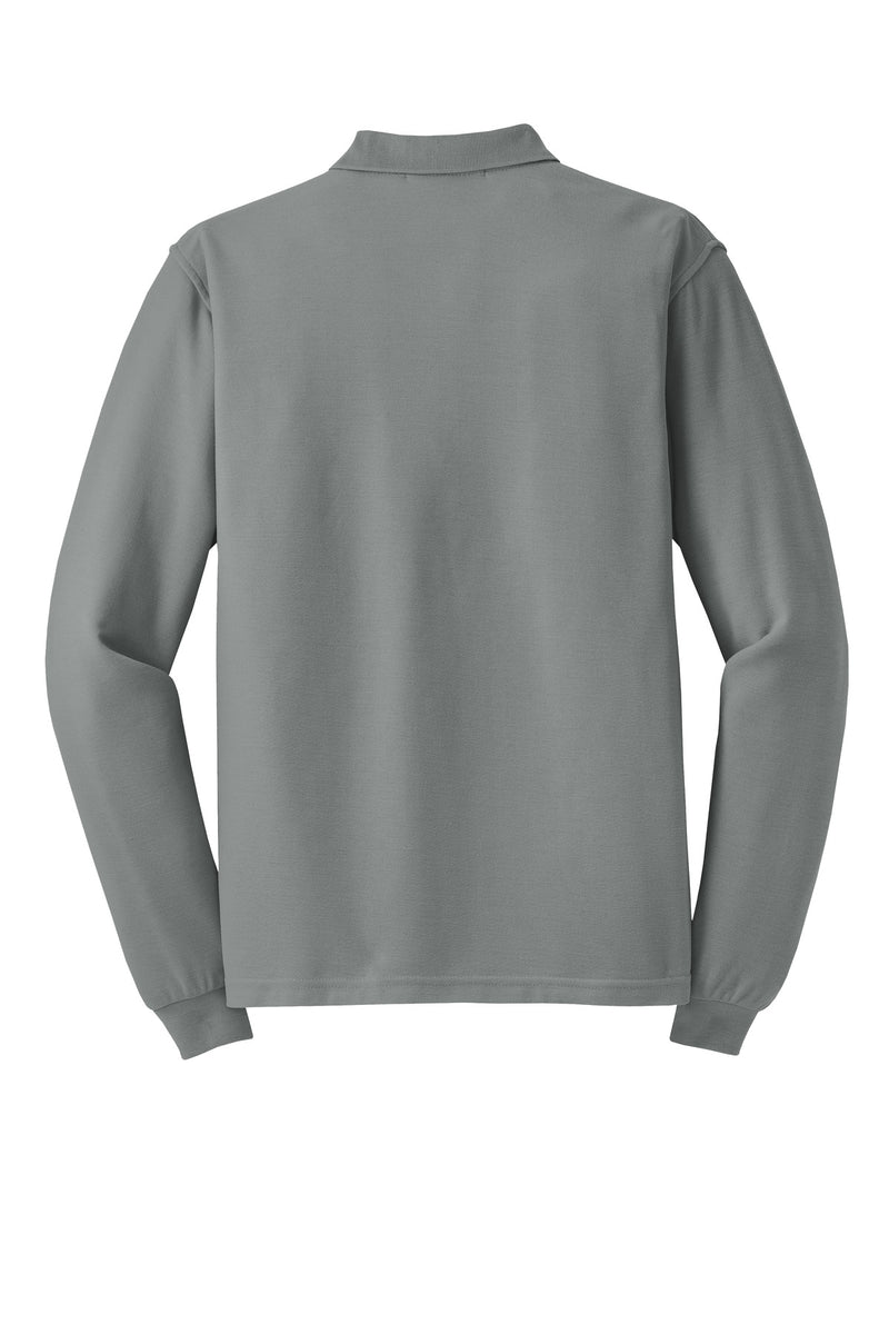 Port Authority Tall Silk Touch Long Sleeve Polo - Cool Grey