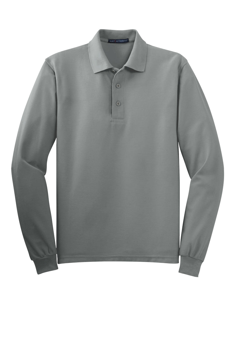 Port Authority Tall Silk Touch Long Sleeve Polo - Cool Grey