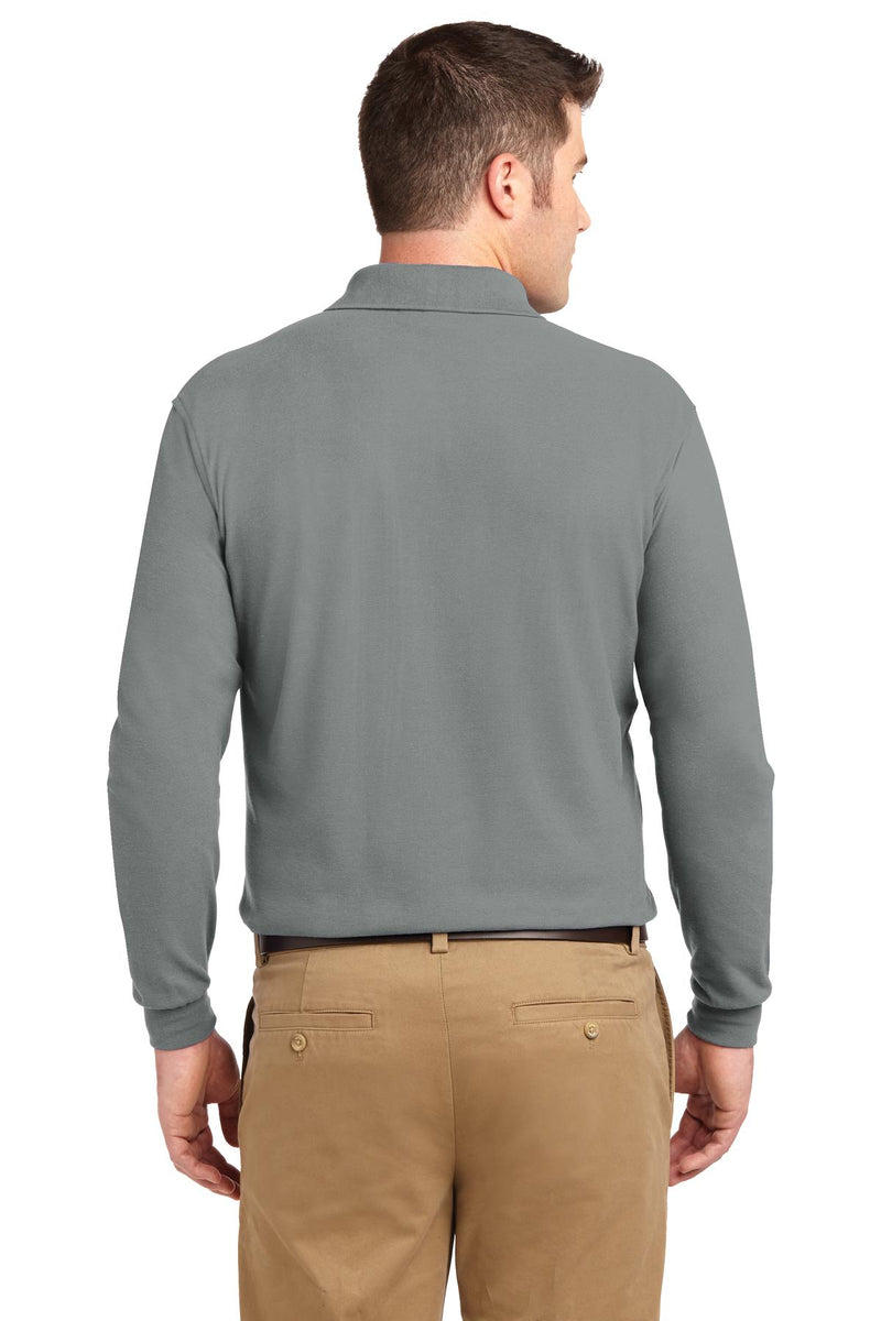 Port Authority Tall Silk Touch Long Sleeve Polo - Cool Grey