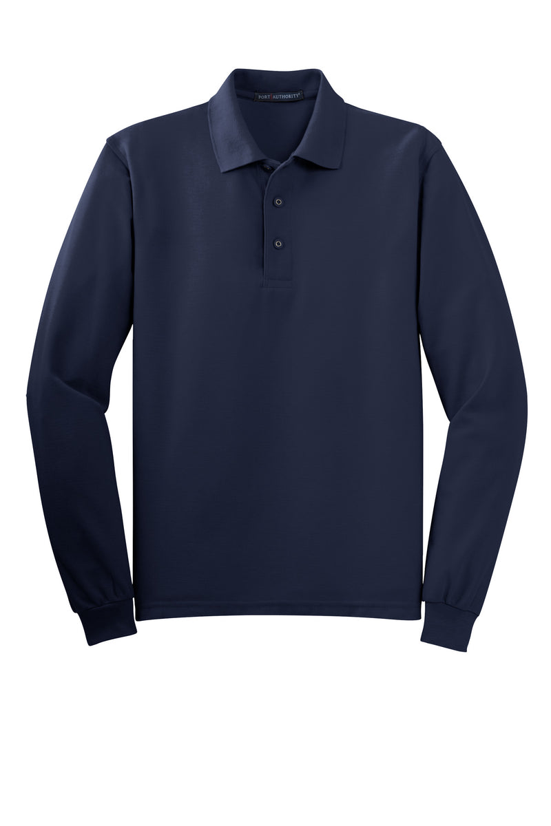 Port Authority Tall Silk Touch Long Sleeve Polo - Navy