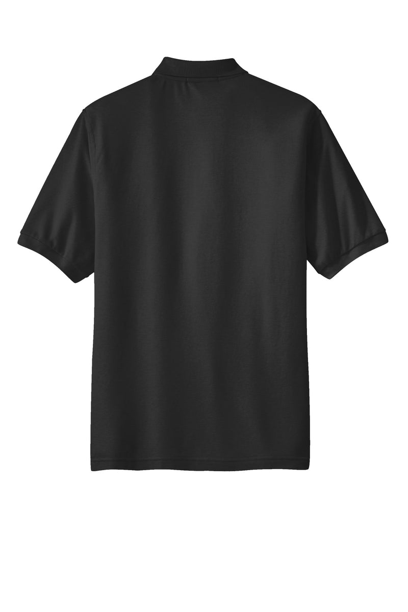 Port Authority Tall Silk Touch Polo with Pocket - Black