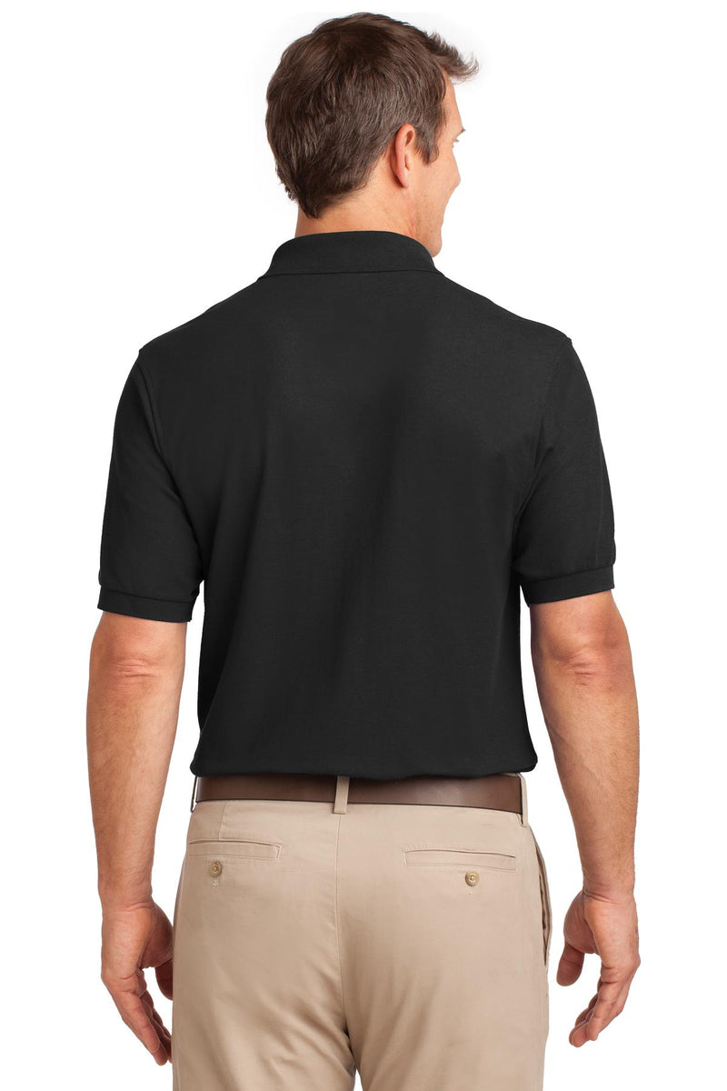 Port Authority Tall Silk Touch Polo with Pocket - Black