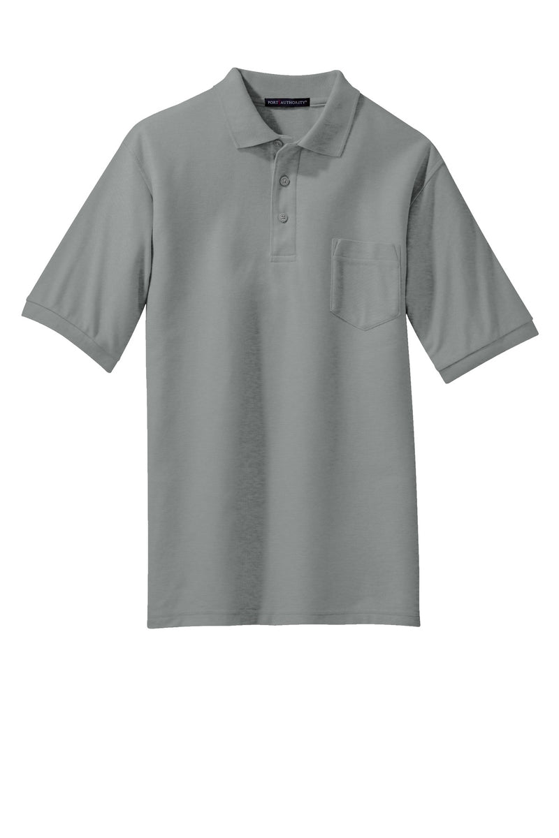 Port Authority Tall Silk Touch Polo with Pocket - Cool Grey