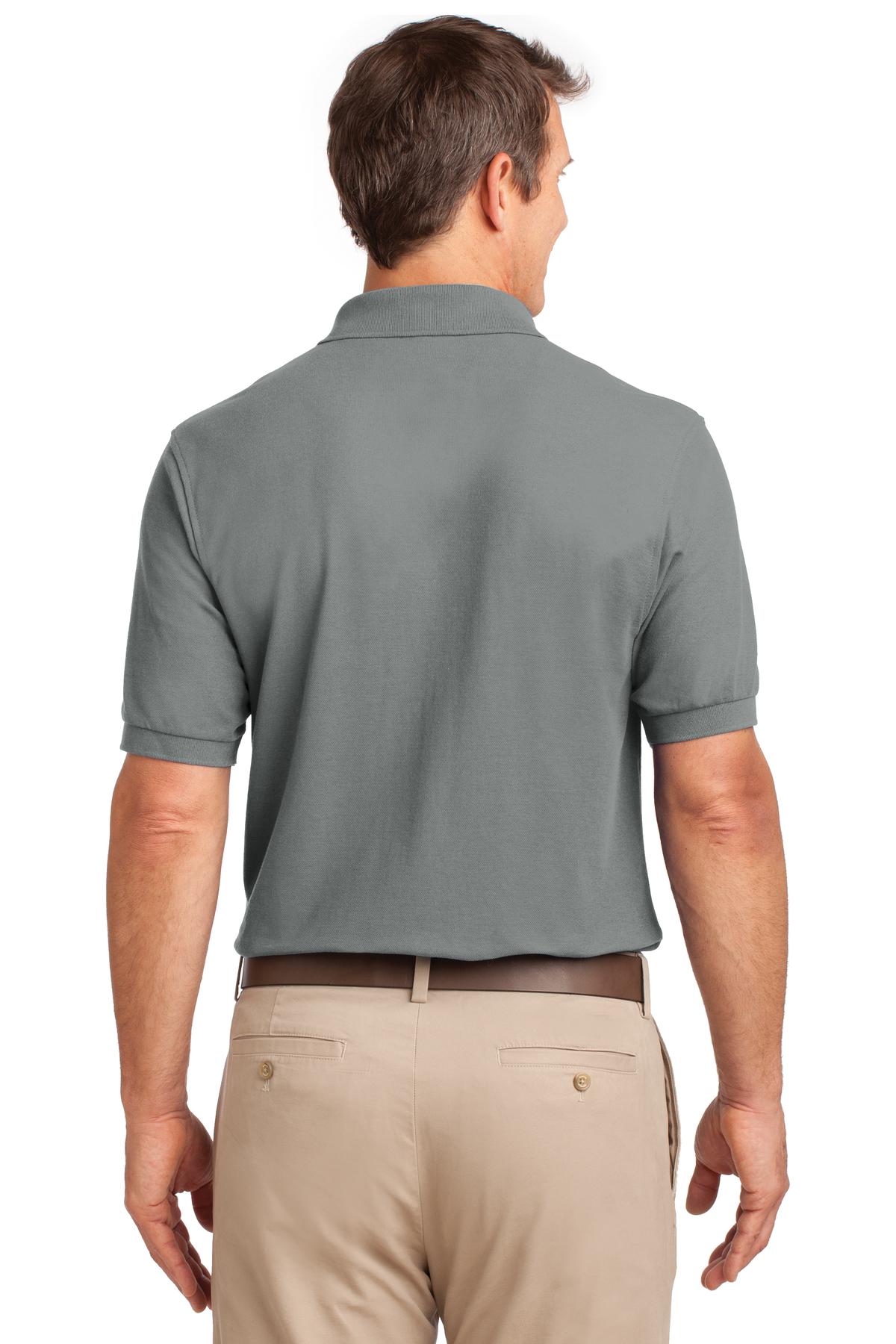 Port Authority Tall Silk Touch Polo with Pocket - Cool Grey