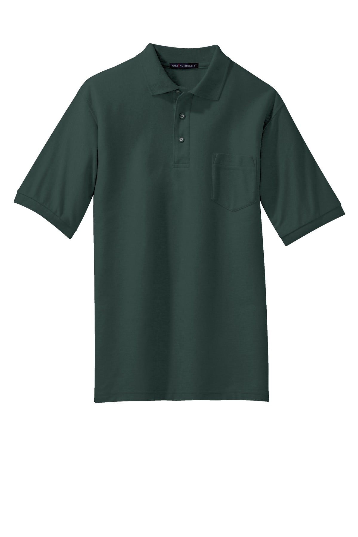 Port Authority Tall Silk Touch Polo with Pocket - Dark Green