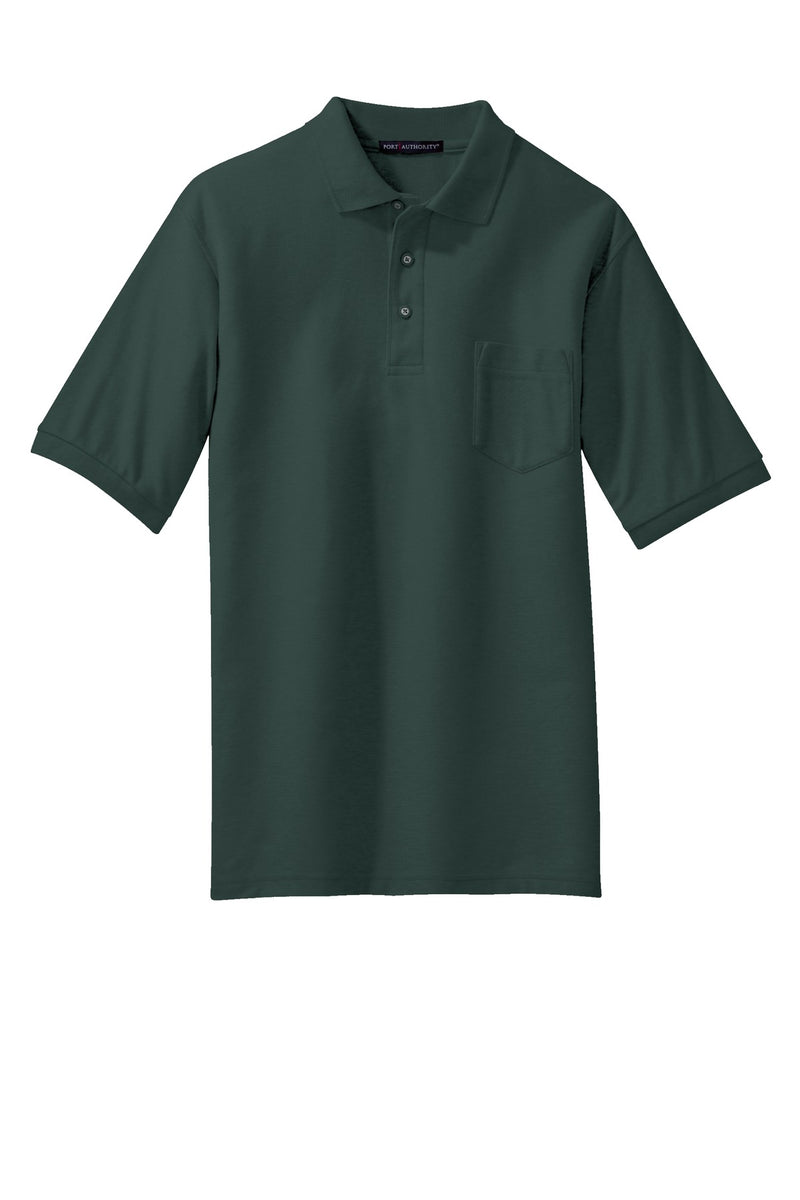 Port Authority Tall Silk Touch Polo with Pocket - Dark Green