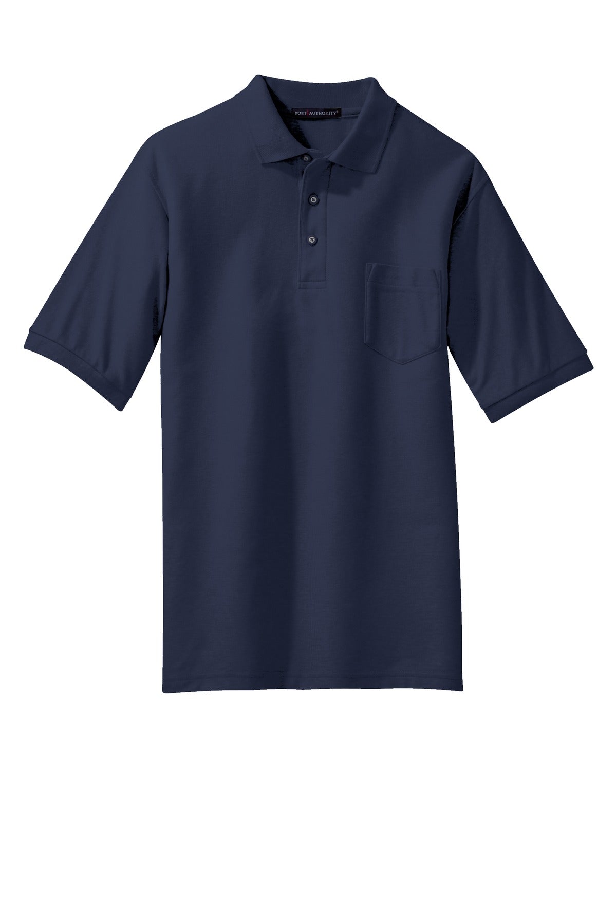 Port Authority Tall Silk Touch Polo with Pocket - Navy