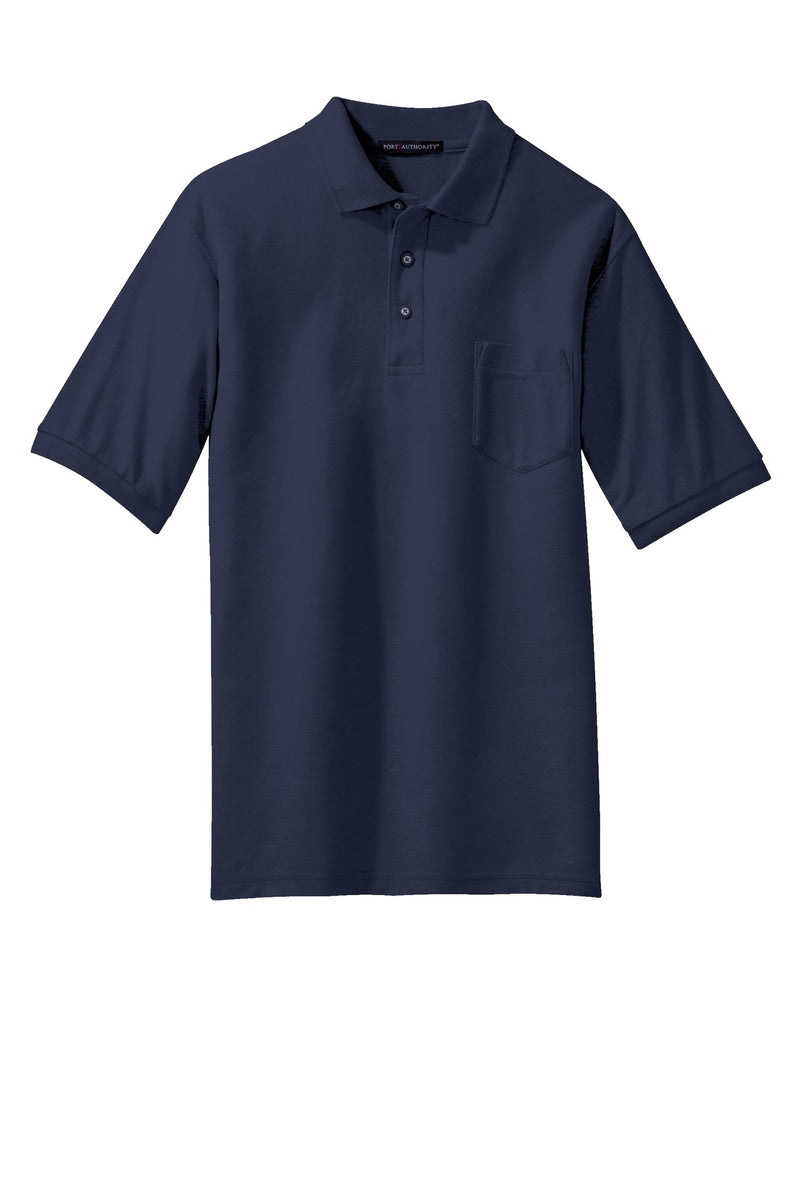 Port Authority Tall Silk Touch Polo with Pocket - Navy