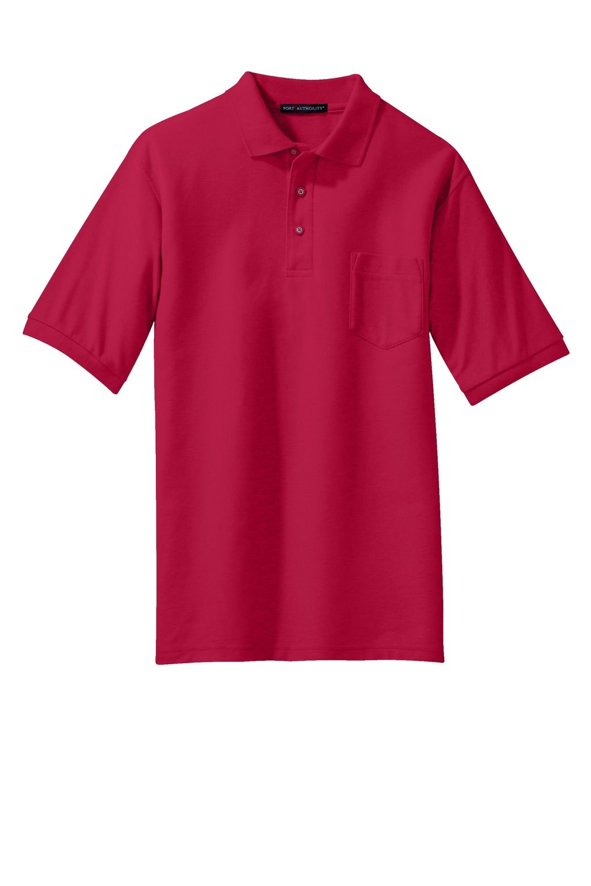 Port Authority Tall Silk Touch Polo with Pocket - Red