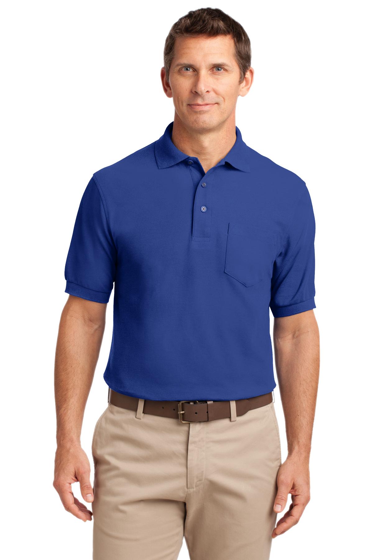 Port Authority Tall Silk Touch Polo with Pocket - Royal