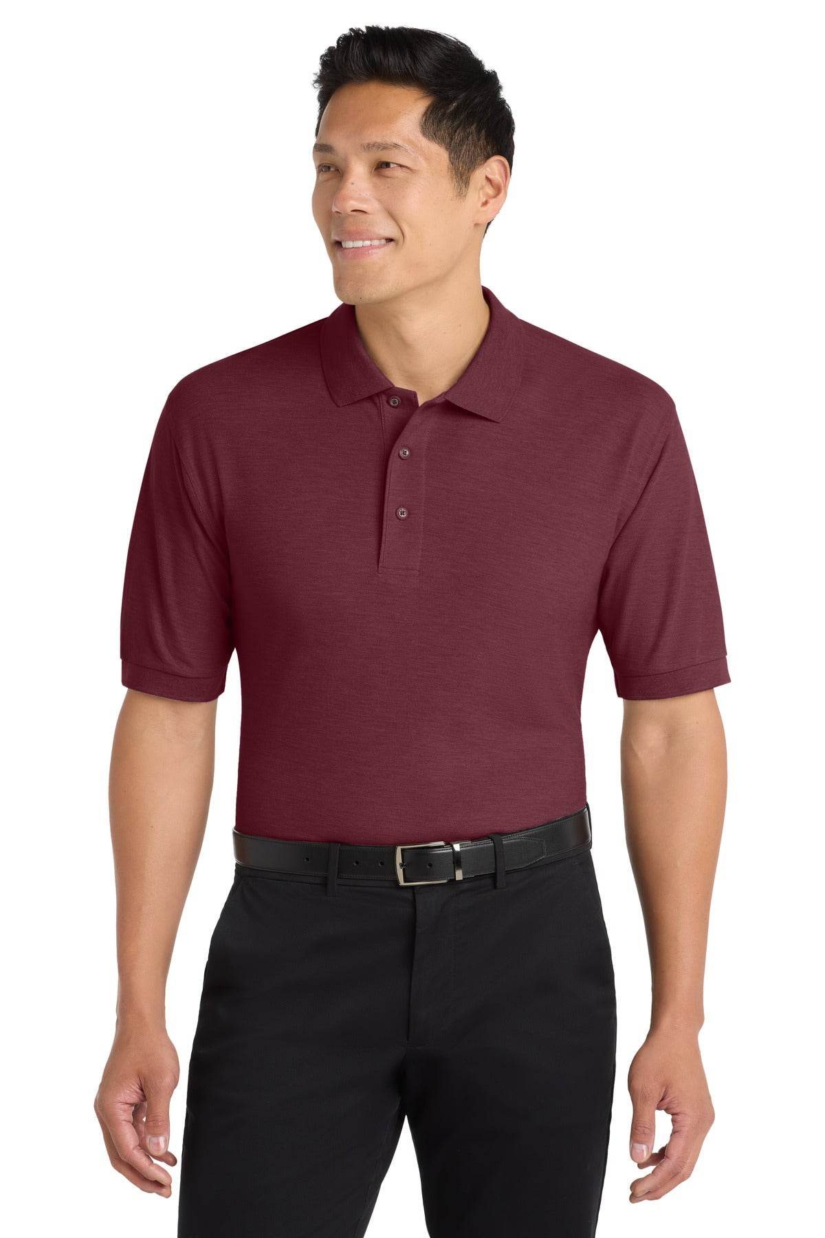Port Authority Tall Silk Touch Polo - Burgundy