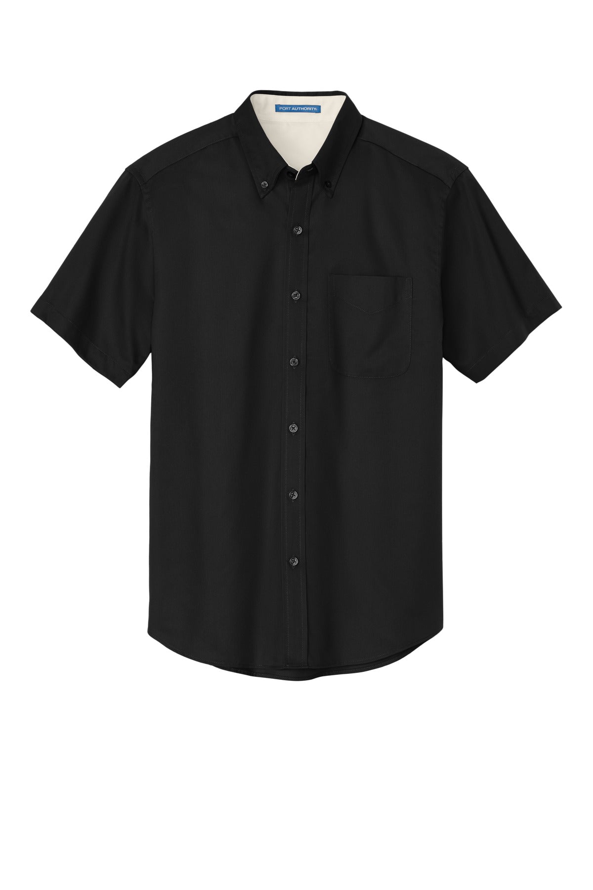 Port Authority Tall Short Sleeve Easy Care Shirt - Black/ Light Stone