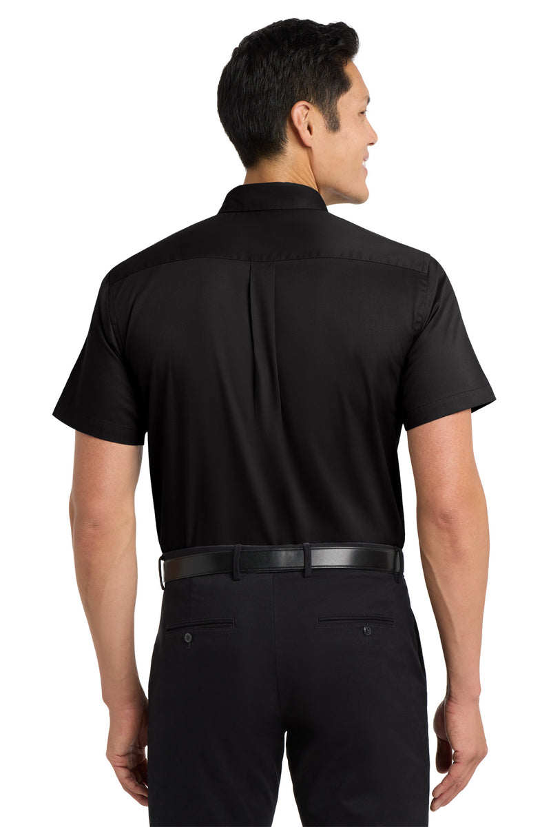 Port Authority Tall Short Sleeve Easy Care Shirt - Black/ Light Stone